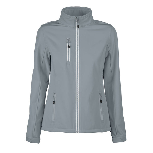 Metal Grey - Front - Printer RED Womens-Ladies Vert Soft Shell Jacket