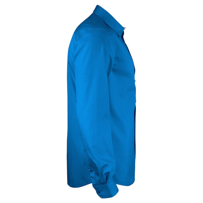 Ocean Blue - Side - Printer Mens Point Formal Shirt