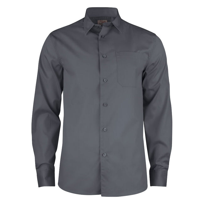 Steel Grey - Front - Printer Mens Point Formal Shirt