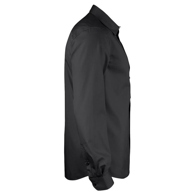 Black - Side - Printer Mens Point Formal Shirt