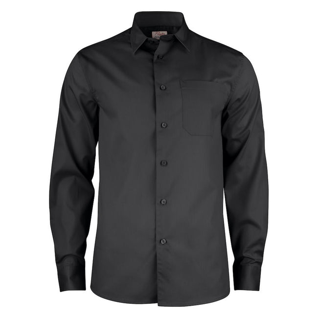 Black - Front - Printer Mens Point Formal Shirt
