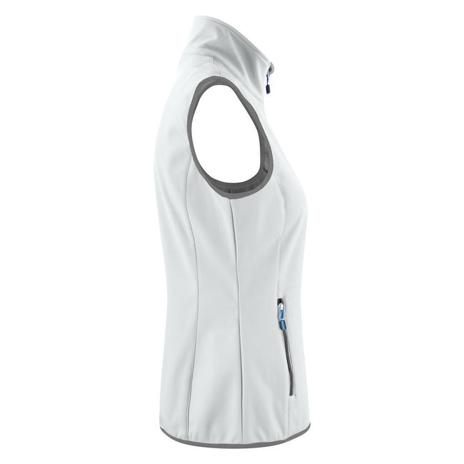White - Side - Printer Womens-Ladies Trial Softshell Vest