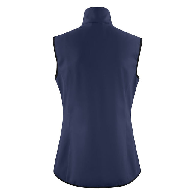Navy - Back - Printer Womens-Ladies Trial Softshell Vest