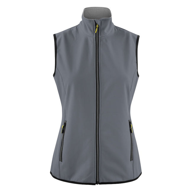 Steel Grey - Front - Printer Womens-Ladies Trial Softshell Vest