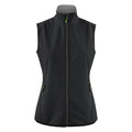 Black - Front - Printer Womens-Ladies Trial Softshell Vest