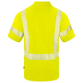 Yellow - Back - Projob Mens Reflective Polo Shirt