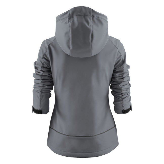 Steel Grey - Back - Printer Womens-Ladies Karting Soft Shell Jacket