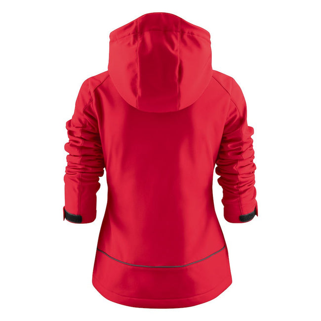 Red - Back - Printer Womens-Ladies Karting Soft Shell Jacket