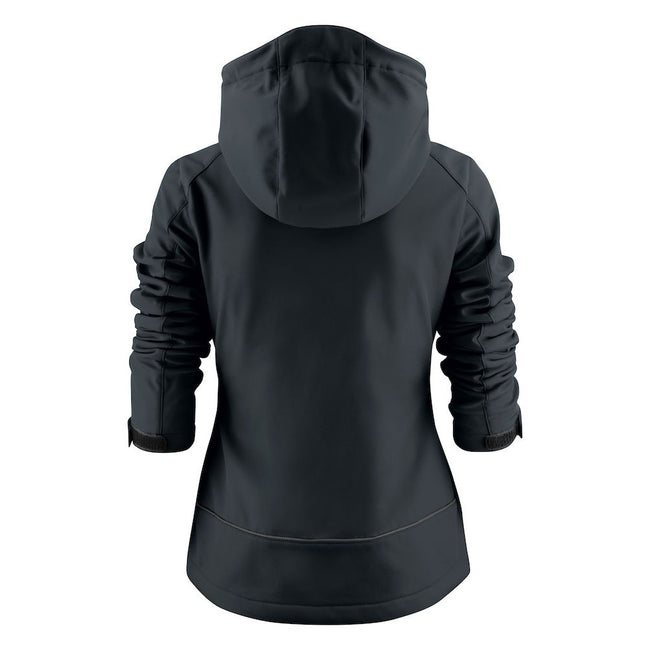 Black - Back - Printer Womens-Ladies Karting Soft Shell Jacket