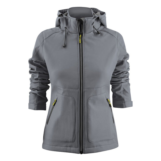 Steel Grey - Front - Printer Womens-Ladies Karting Soft Shell Jacket