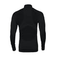 Black - Back - Projob Mens Standing Collar Active Thermal Top