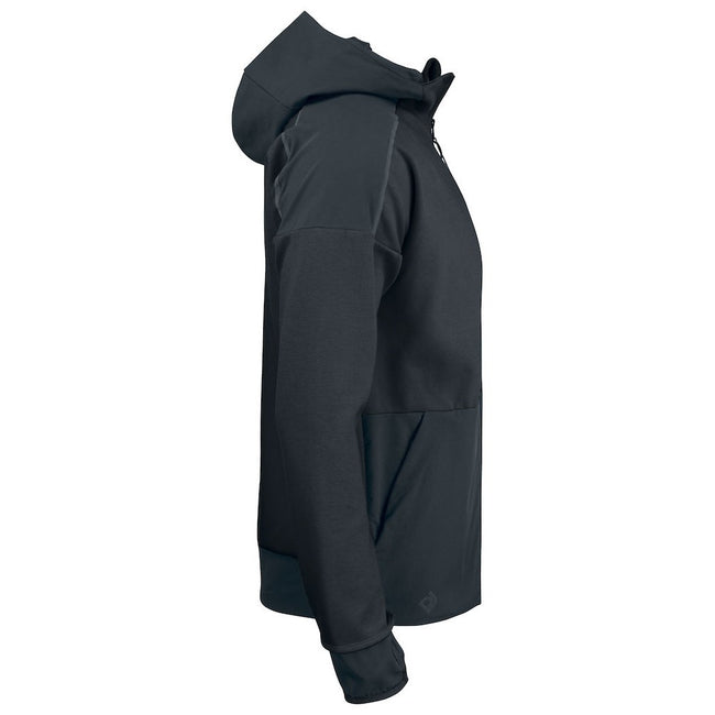 Black - Side - Projob Mens Hooded Jacket