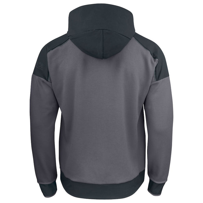 Gray - Back - Projob Mens Hooded Jacket