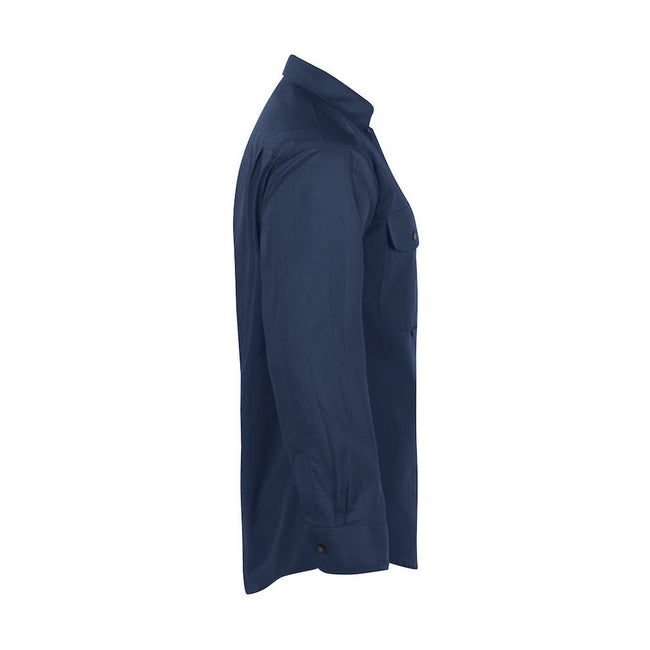 Navy - Side - Projob Mens Formal Shirt