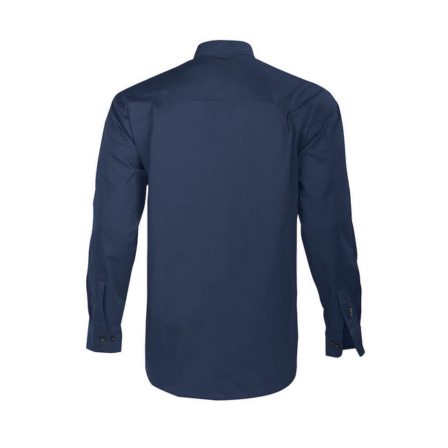 Navy - Back - Projob Mens Formal Shirt