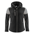 Black-Anthracite - Front - Printer Womens-Ladies Prime Soft Shell Jacket