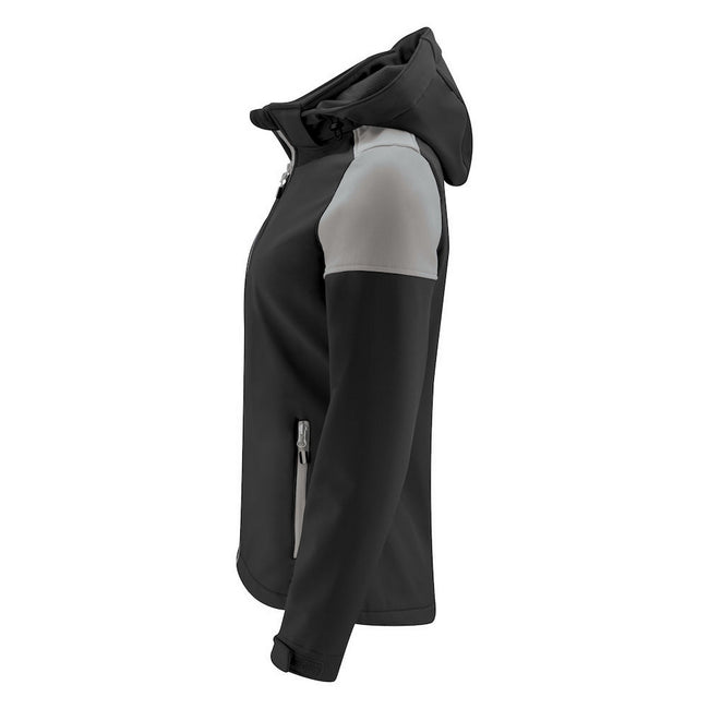 Black-Anthracite - Side - Printer Womens-Ladies Prime Soft Shell Jacket