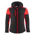 Black-Red - Front - Printer Womens-Ladies Prime Soft Shell Jacket