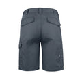Gray - Back - Projob Mens Plain Cargo Shorts