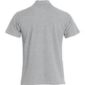 Gray - Back - Clique Mens Basic Melange Polo Shirt