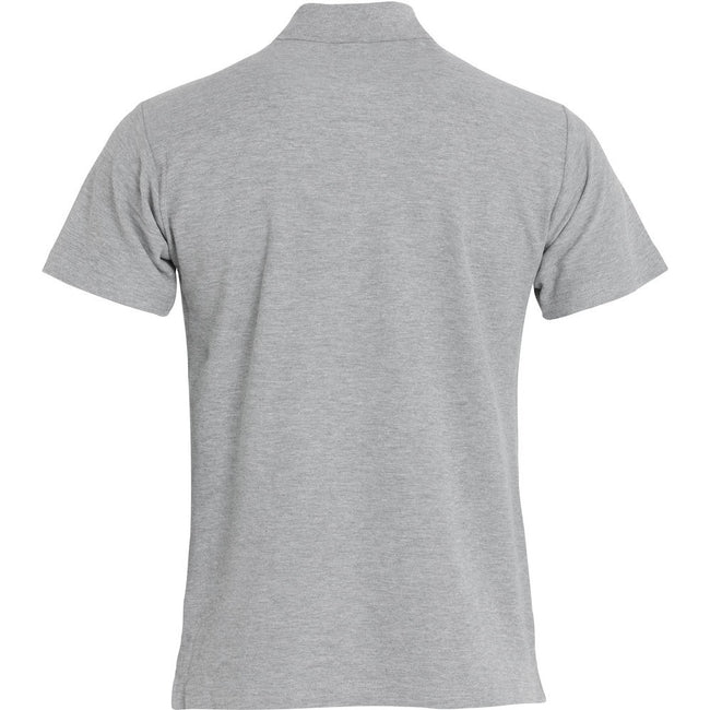 Gray - Back - Clique Mens Basic Melange Polo Shirt