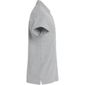 Gray - Side - Clique Mens Basic Melange Polo Shirt