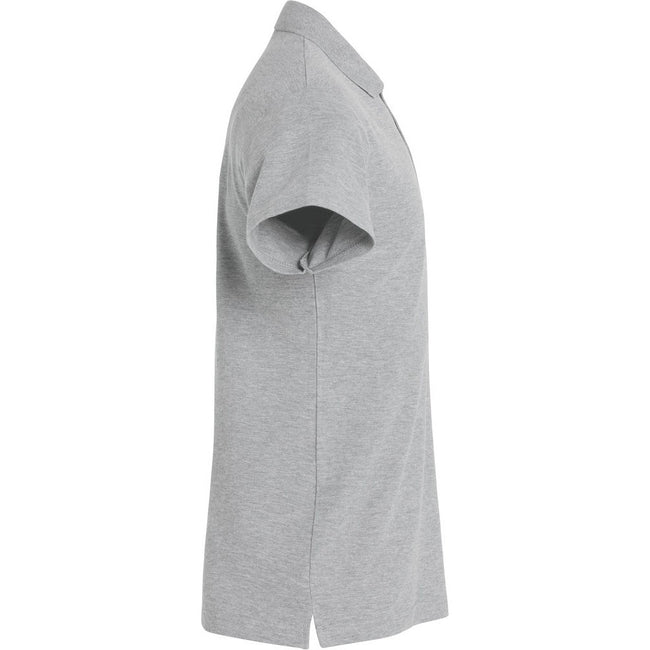Gray - Side - Clique Mens Basic Melange Polo Shirt