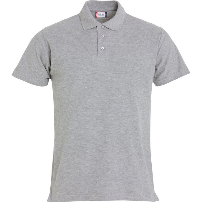 Gray - Front - Clique Mens Basic Melange Polo Shirt