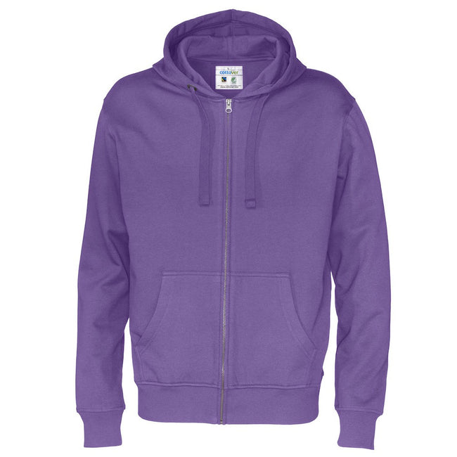 Purple - Front - Cottover Mens Full Zip Hoodie