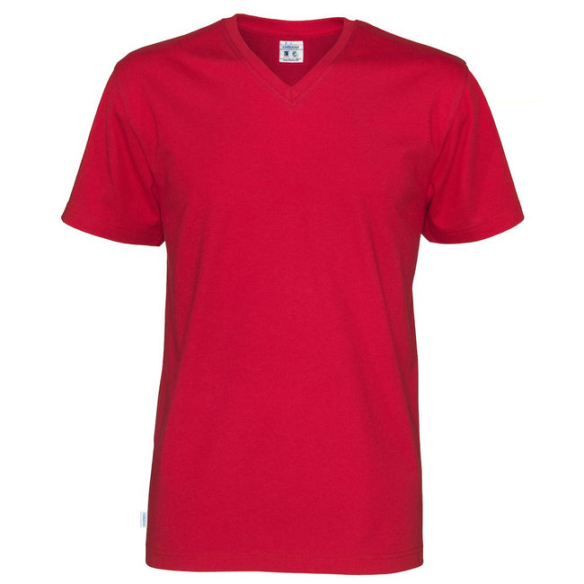 Red - Front - Cottover Mens Plain V Neck T-Shirt
