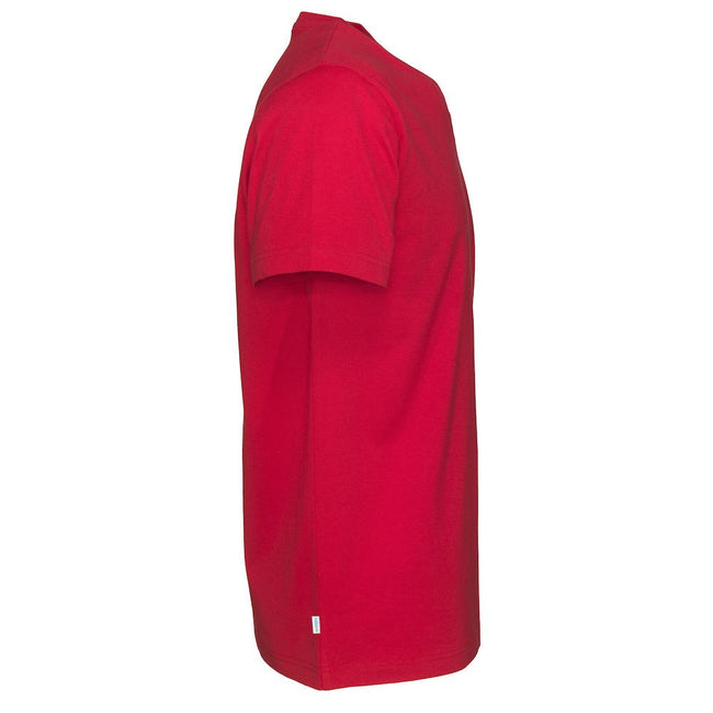 Red - Side - Cottover Mens Plain V Neck T-Shirt