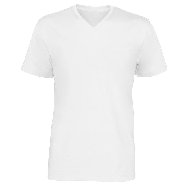 White - Front - Cottover Mens Plain V Neck T-Shirt