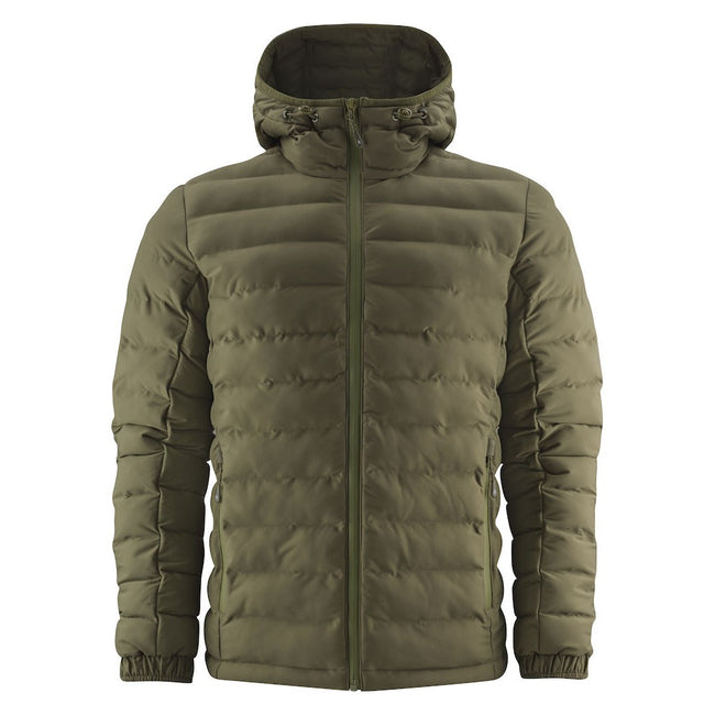 Moss Green - Front - James Harvest Mens Woodlake Padded Jacket