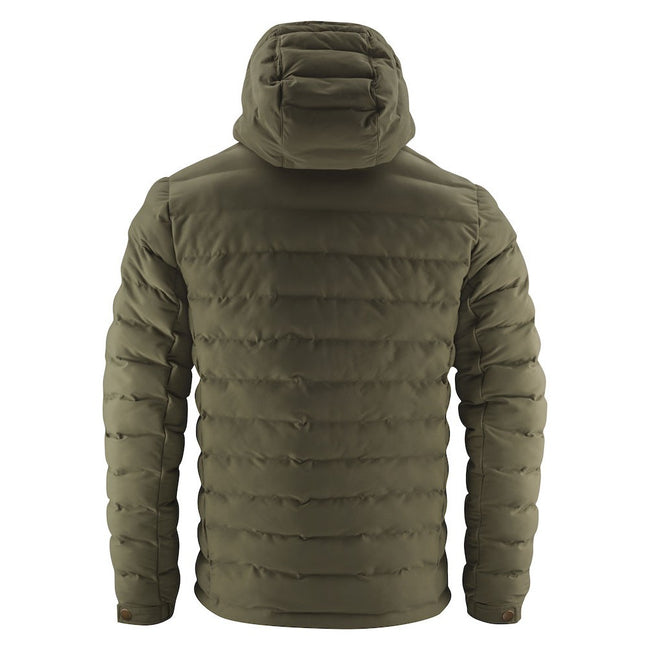 Moss Green - Back - James Harvest Mens Woodlake Padded Jacket