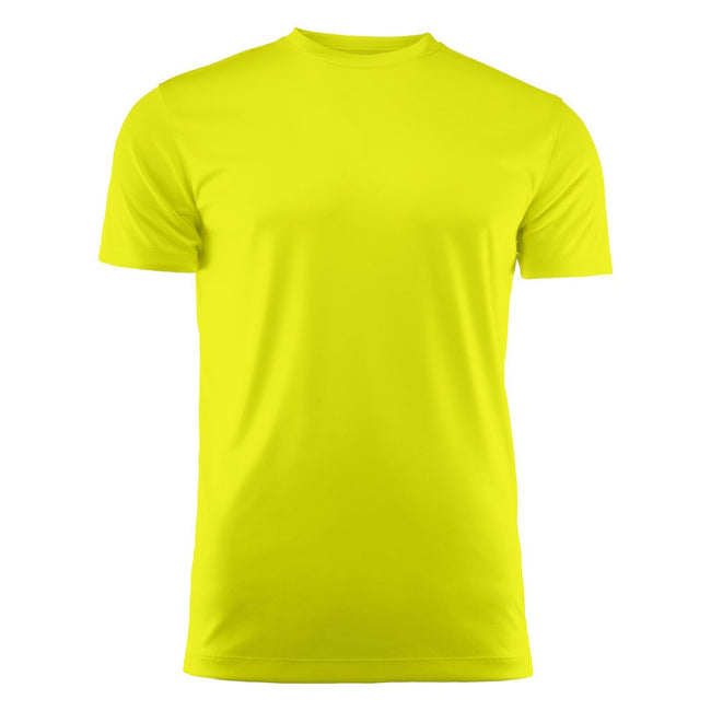 Bright Yellow - Front - Printer RED Mens Run Active T-Shirt