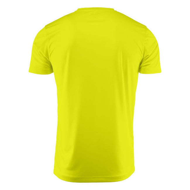 Bright Yellow - Back - Printer RED Mens Run Active T-Shirt