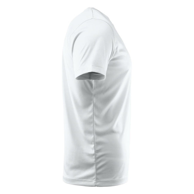 White - Side - Printer RED Mens Run Active T-Shirt
