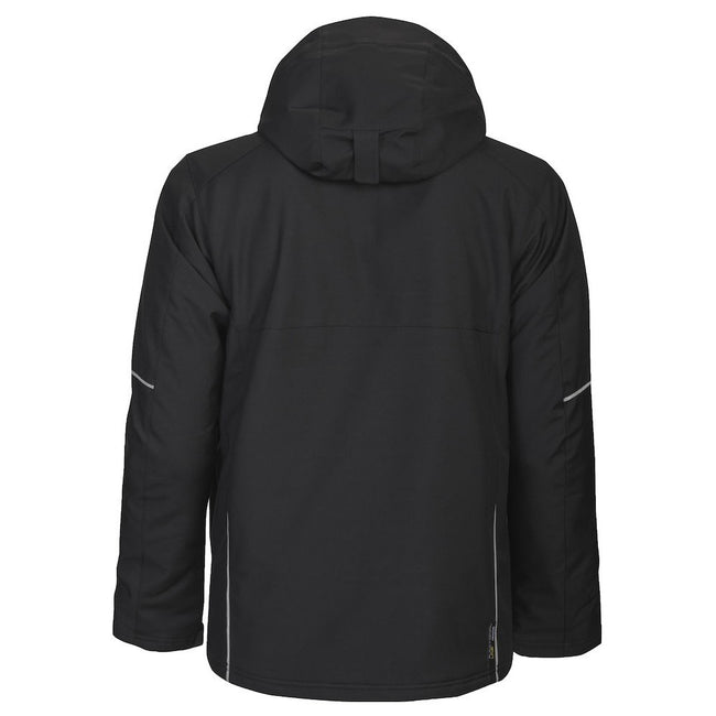 Black - Back - Projob Mens Functional Padded Jacket