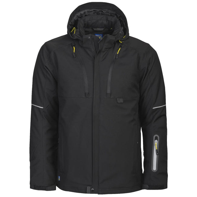 Black - Front - Projob Mens Functional Padded Jacket