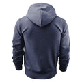 Dark Blue Melange - Back - James Harvest Mens Parkwick Hooded Jacket