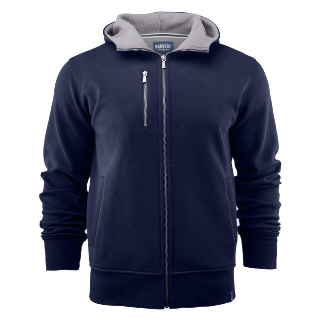 Navy - Front - James Harvest Mens Parkwick Hooded Jacket