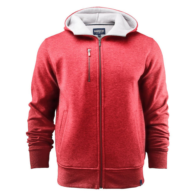 Red Melange - Front - James Harvest Mens Parkwick Hooded Jacket