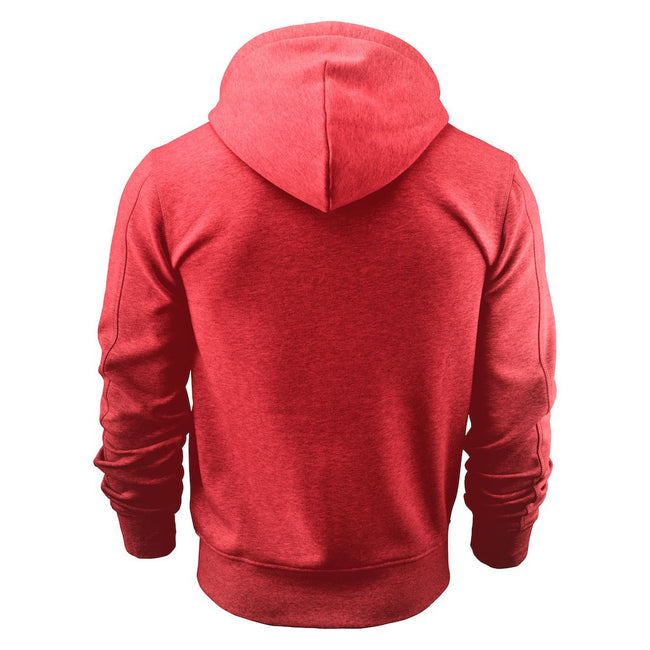 Red Melange - Back - James Harvest Mens Parkwick Hooded Jacket