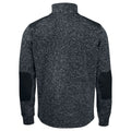 Black - Back - Projob Mens Heathered Fleece Jacket