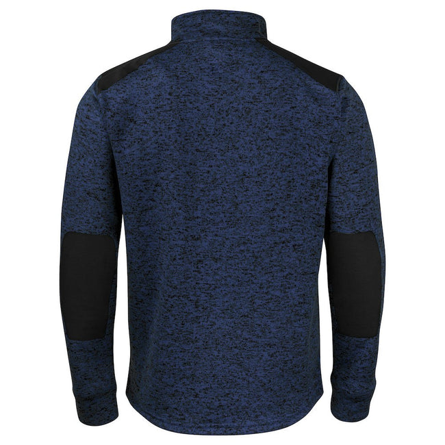 Navy - Back - Projob Mens Heathered Fleece Jacket