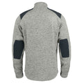 Grey Melange - Back - Projob Mens Heathered Fleece Jacket