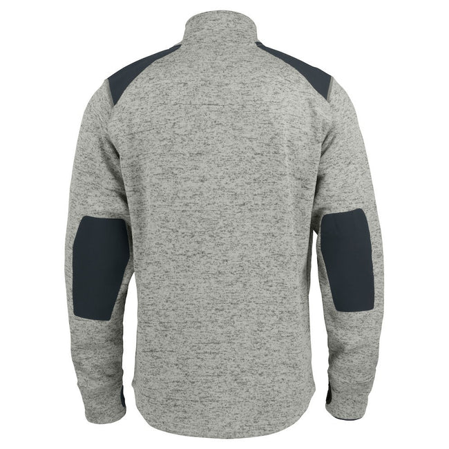 Grey Melange - Back - Projob Mens Heathered Fleece Jacket