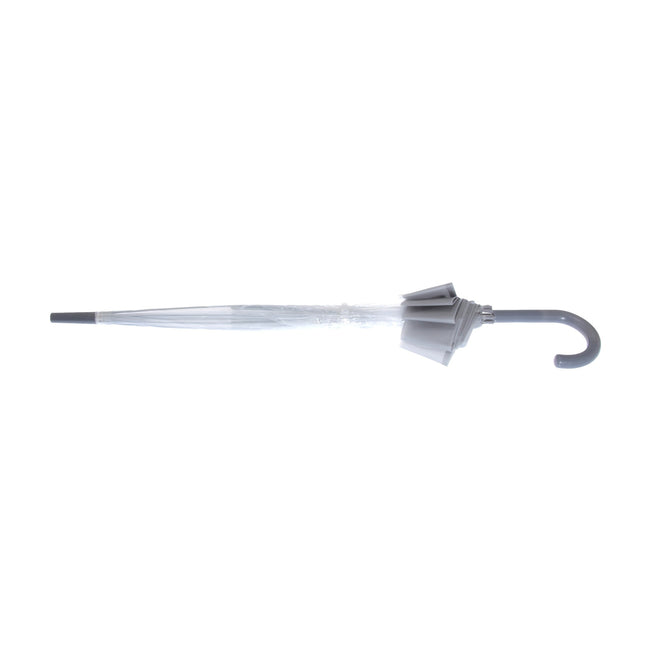 Grey - Front - Womens-Ladies Dome Transparent Walking Umbrella