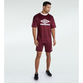 New Claret-White - Pack Shot - Umbro Mens Graffiti Shorts