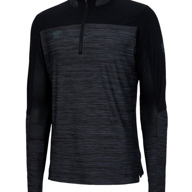 Black-Carbon - Front - Umbro Mens Pro Elite Marl Half Zip Training Top